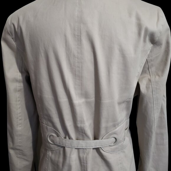 Via Spiga Trench Coat Women's Size Medium Stone Beige Belted - Picture 8 of 13